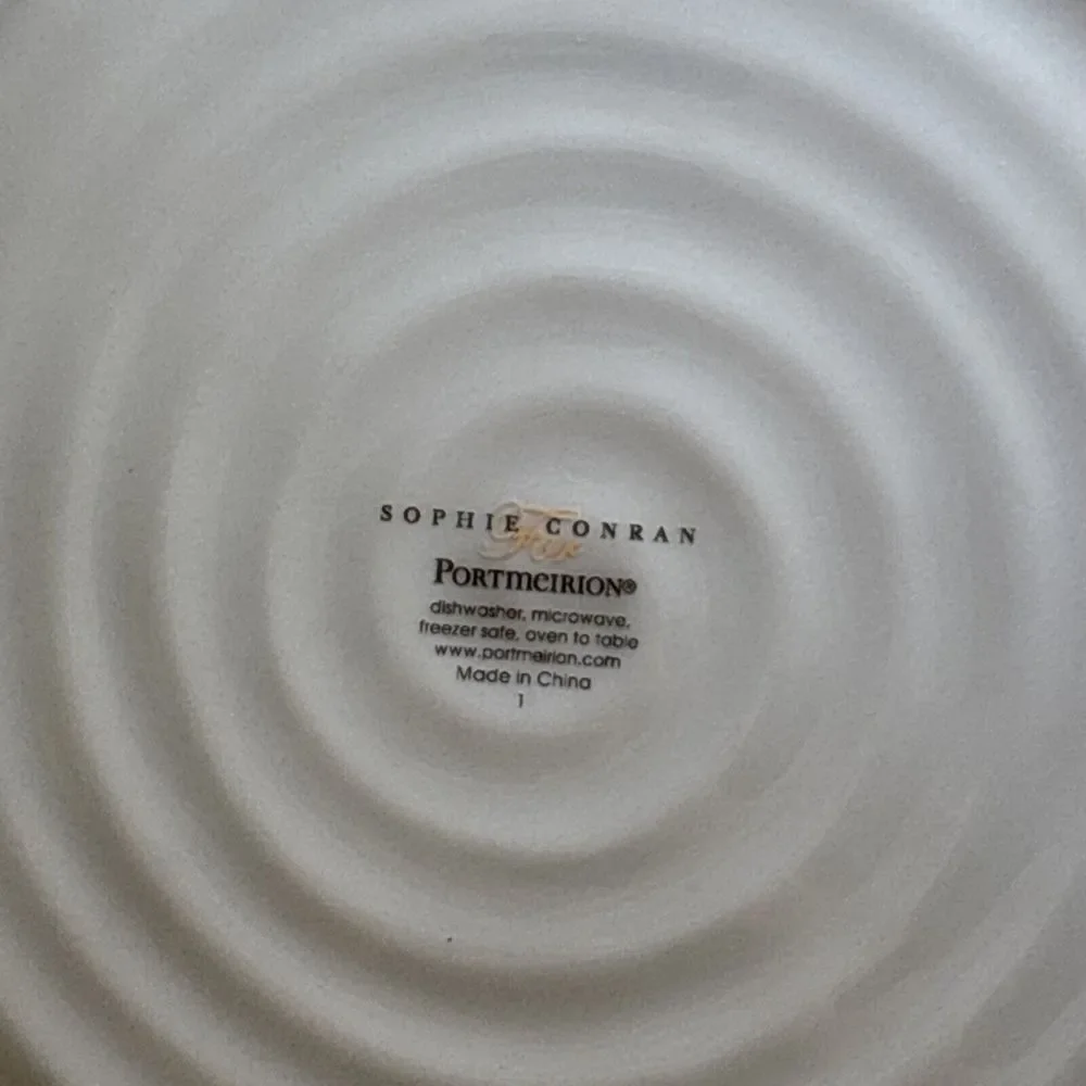 4 Sophie Conran Portmeirion Biscuit Beige Salad Plates Set Of 4 Swirl Design - Picture 4 of 9